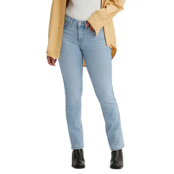 NWT Levi's Womens 314 Shaping Straight Mid-Rise Jeans Blue Size 6/28 $80 EE048 - Picture 1 of 3